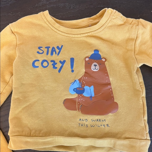 Yellow Baby Outfit with Blue Bear - Picture 3 of 6